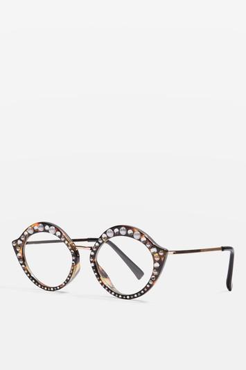 Topshop Embellished Pout Reader Frame Sunglasses