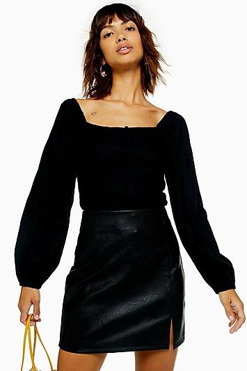 Topshop Tall Button Down Prairie Top
