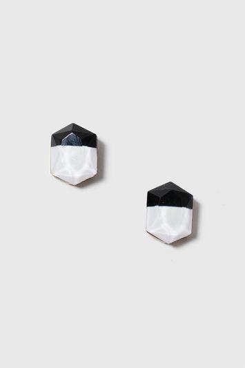 Topshop Two Tone Hexagon Shape Earrings