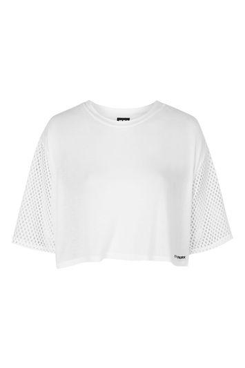 Topshop Mesh Panel Crop Tee By Ivy Park