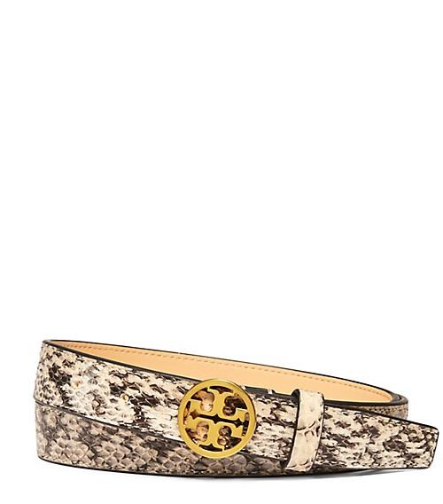 Tory Burch 1&quot; Reversible Exotic Logo Belt