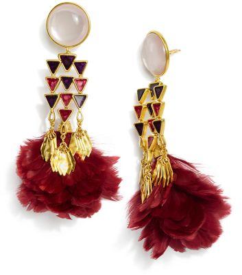 Tory Burch Feather Chandelier Earring