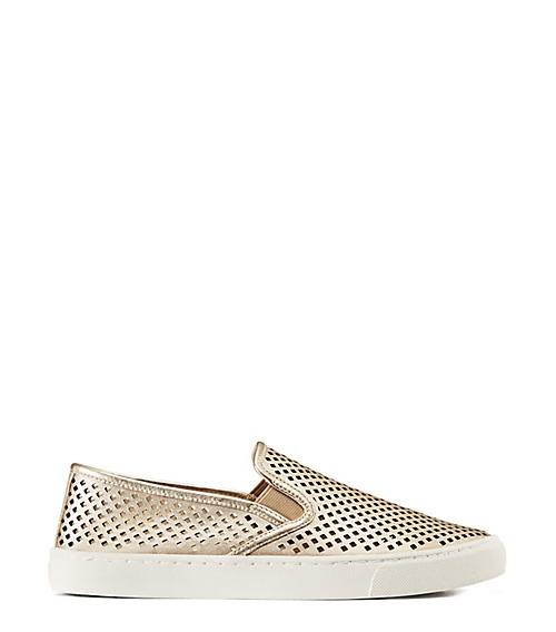 Tory Burch Jesse Metallic Perforated Sneakers