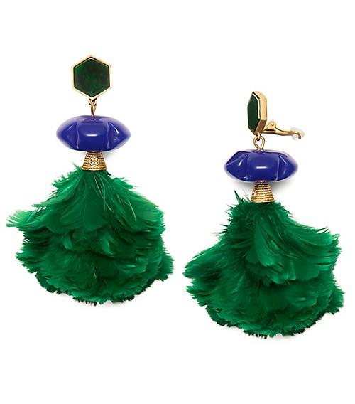 Tory Burch Feather Drop Earring