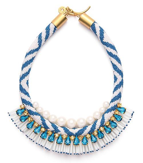 Tory Burch Beaded Pearl Statement Necklace
