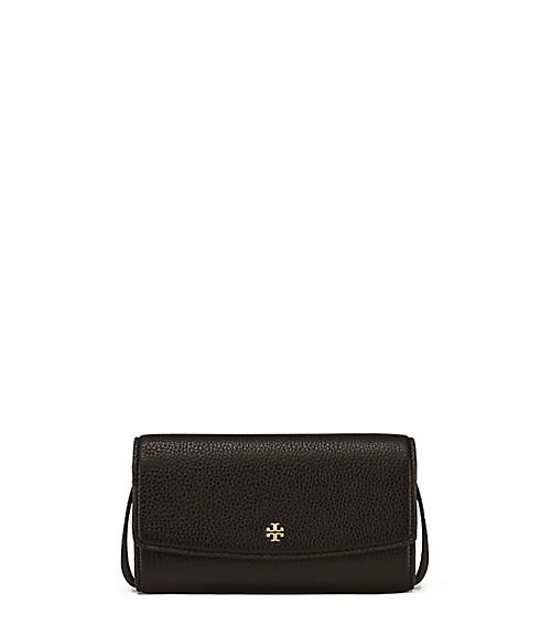 Tory Burch Robinson Pebbled Mini Flap Wallet Cross-body