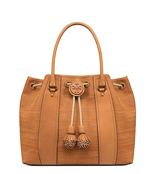 Tory Burch Amalfi Woven Drawstring Tote