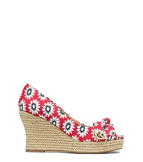 Tory Burch Dory Printed Peep-toe Espadrilles Wedges