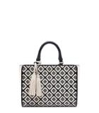 Tory Burch Robinson Woven-leather Small Zip Tote