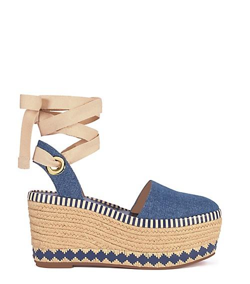 Tory Burch Dandy Denim Espadrilles Wedges