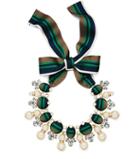 Tory Burch Ribbon Pearl Statement Necklace