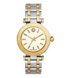 Tory Burch Classic T Watch, Two-tone Stainless Steel/ivory, 35 Mm