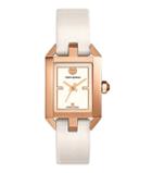 Tory Burch Dalloway Watch, Ivory Leather/rose-gold Tone, 23 X 36.5 Mm