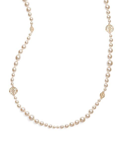 Tory Burch Crystal-pearl Long Necklace