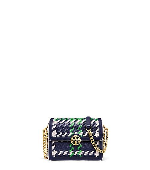 Tory Burch Duet Chain Woven Micro Cross-body