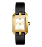 Tory Burch Dalloway Watch, Black Leather/gold-tone, 23 X 36.5 Mm