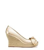 Tory Burch Dory Metallic Peep-toe Espadrilles Wedges