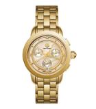 Tory Burch Tory Watch, Gold-tone/blush Mother Of Pearl Chronograph, 37 Mm