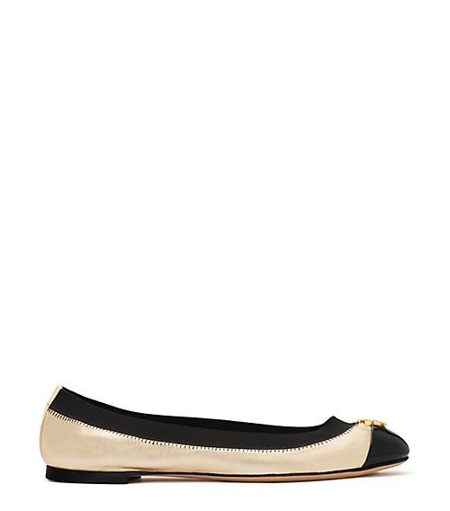 Tory Burch Jolie Metallic Two-tone Ballet Flats