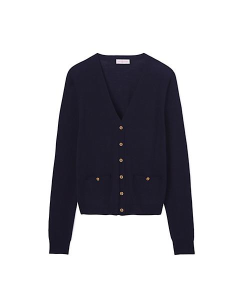 Tory Burch Merino Wool Shrunken Simone Cardigan