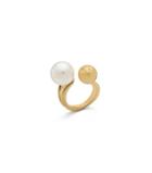 Tory Burch Hammered Metal And Pearl Floating Ring