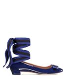 Tory Burch Maritime Patent Ankle-wrap Ballet Flats