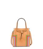 Tory Burch Block-t Stripe Micro Drawstring Cross-body