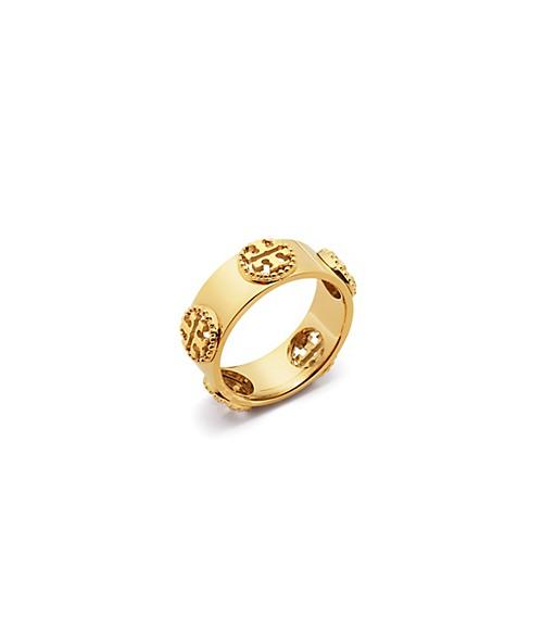 Tory Burch Milgrain Logo Ring
