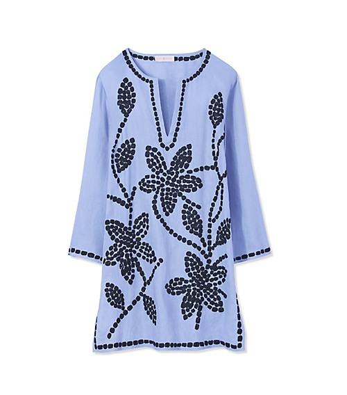 Tory Burch Solid Embroidered Tunic