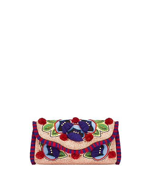 Tory Burch Embroidered Floral Clutch