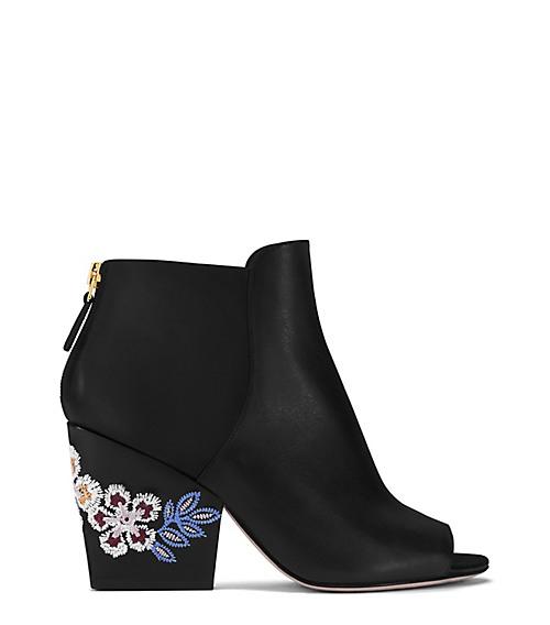 Tory Burch Embroidered Floral Booties