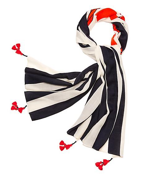 Tory Burch Oversized Nautical Logo Oblong Scarf