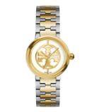 Tory Burch Reva Watch, Two-tone Stainless Steel/ivory, 28 Mm