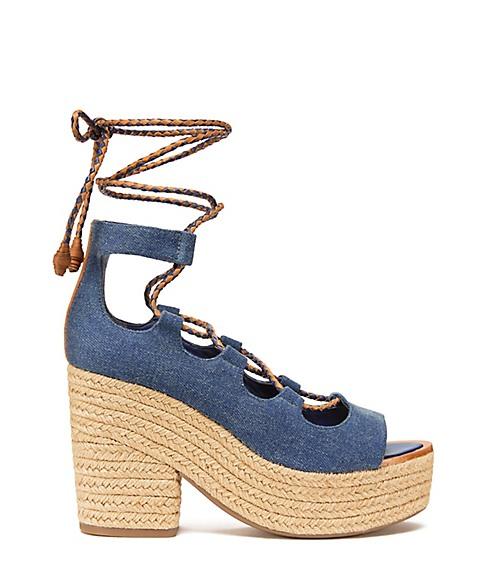 Tory Burch Positano Lace-up Platform Espadrilles