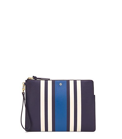 Tory Burch Tory Burch Foundation Striped Large Pouch