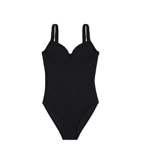 Tory Burch Solid Ruffle One-piece
