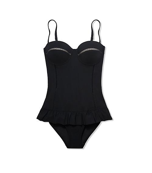 Tory Burch Solid Flounce One-piece