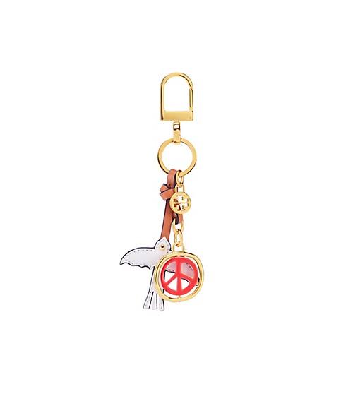 Tory Burch Peace Spinner Key Fob