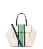 Tory Burch Half-moon Stripe Satchel