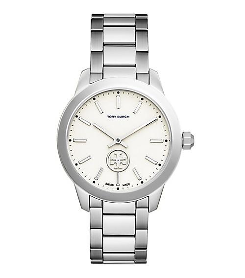 Tory Burch Collins Watch, Stainless Steel/ivory, 38 Mm