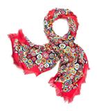 Tory Burch Millefiore Fringed Silk Square Scarf