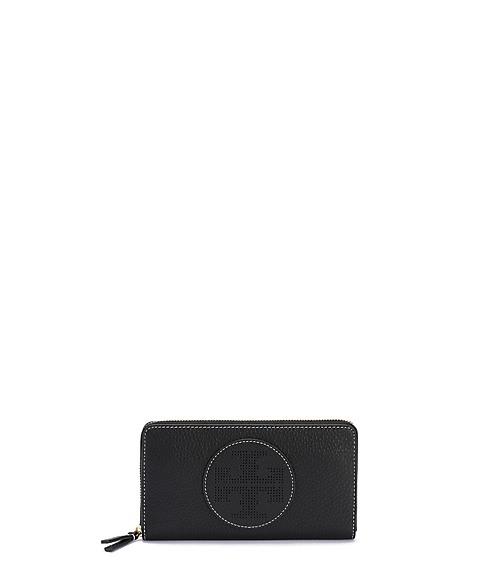 Tory Burch Perforated Logo Zip Continental Wallet