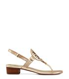 Tory Burch Miller Low-heels Sandals, Metallic Leather