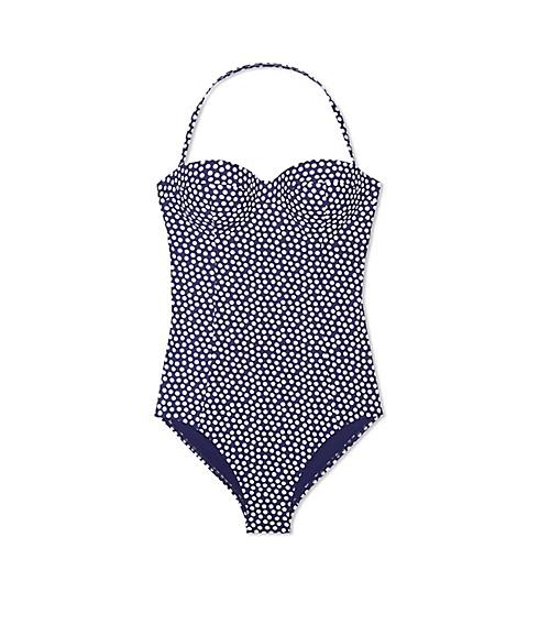 Tory Burch Nautical Dot Underwire Bandeau One-piece