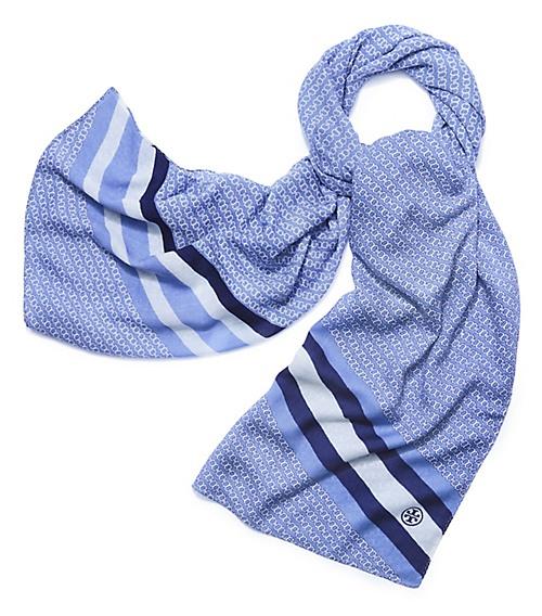 Tory Burch Gemini Link Striped Oblong Scarf