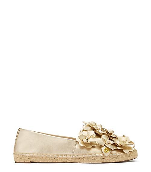 Tory Burch Blossom Metallic Espadrilles