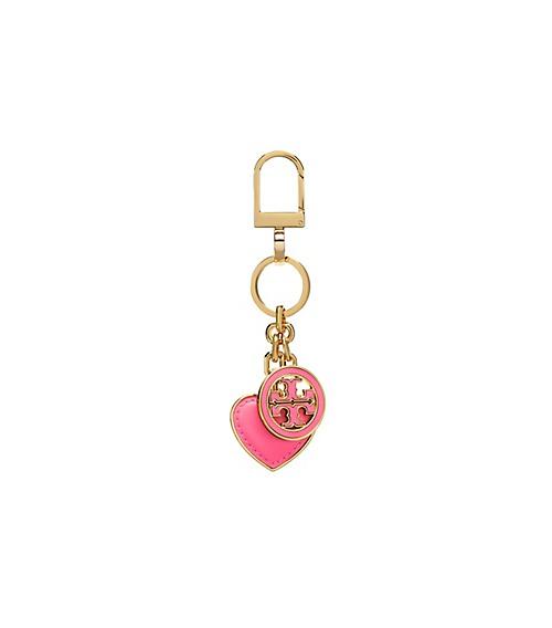 Tory Burch Logo & Heart Key Fob