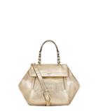 Tory Burch Half-moon Metallic Small Satchel