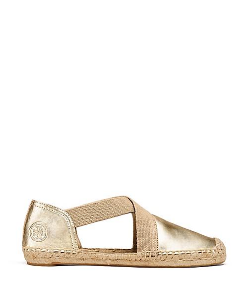 Tory Burch Catalina Metallic Espadrilles Sandals