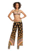 Trina Turk Trina Turk Moroccan Medallion Rolltop Wide Leg Pant - Multi - Size L